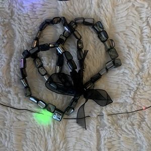 Black beaded 3-strand bracelet